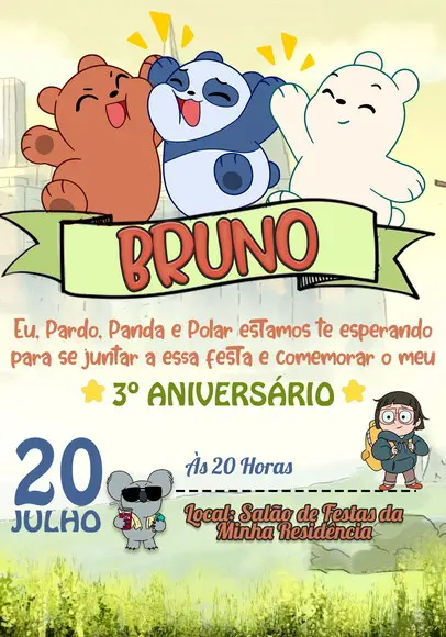 Convite Virtual - Urso sem Curso