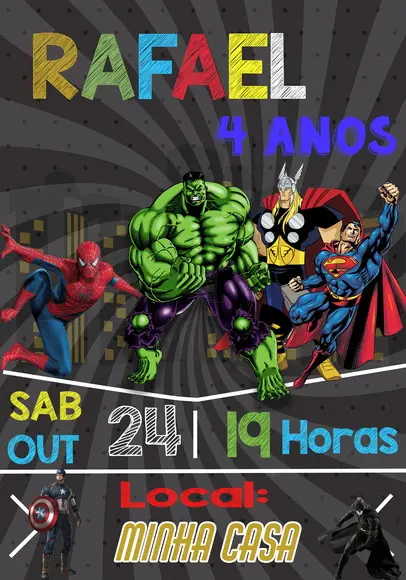 Convite Virtual - Vingadores