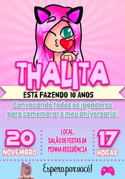 Convite Virtual - Vitória Mineblox