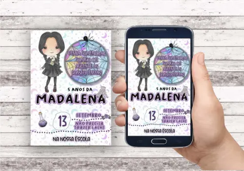 Convite Virtual - Wandinha Candy