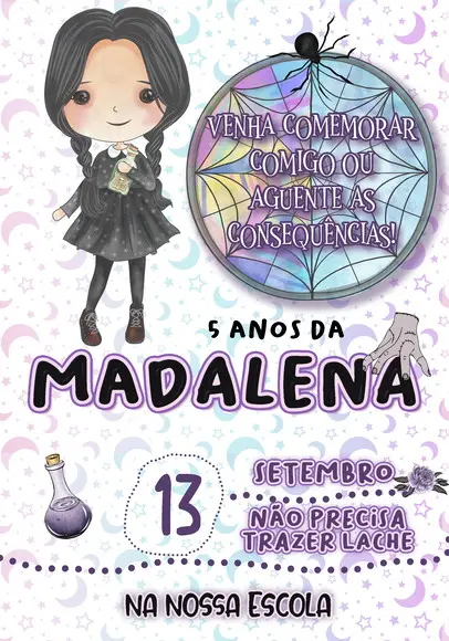 Convite Virtual - Wandinha Candy