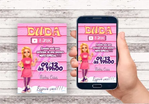 Convite Virtual Aventureira Rosa - Luccas Neto