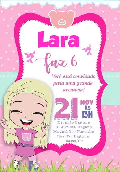 Convite Virtual Aventureira Rosa - Luccas Neto