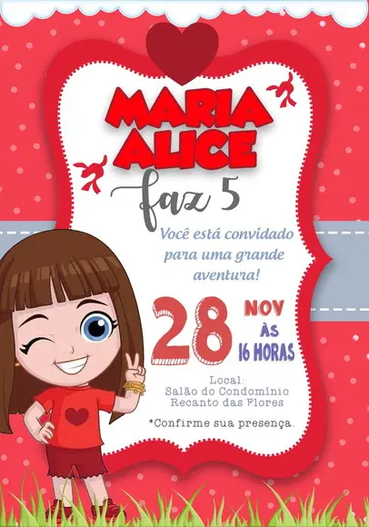 Convite Virtual Aventureira Vermelha - Luccas Neto