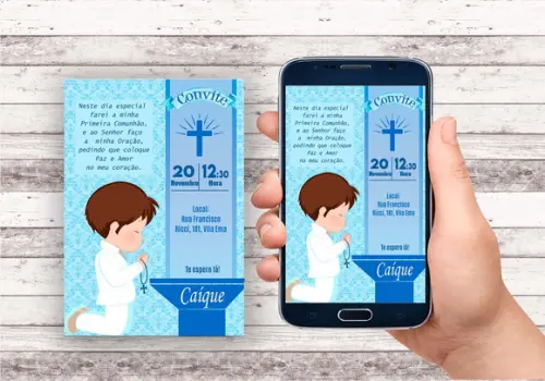 Convite Virtual Batizado/ Crisma Menino 01