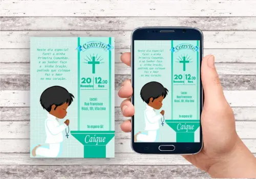 Convite Virtual Batizado/ Crisma Menino 02
