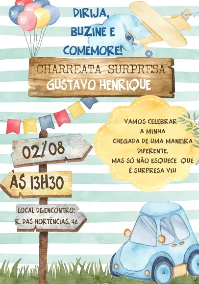Convite Virtual Chá de Bebê - Brinquedos