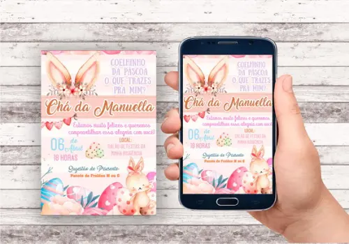 Convite Virtual Chá de Bebe - Pascoa