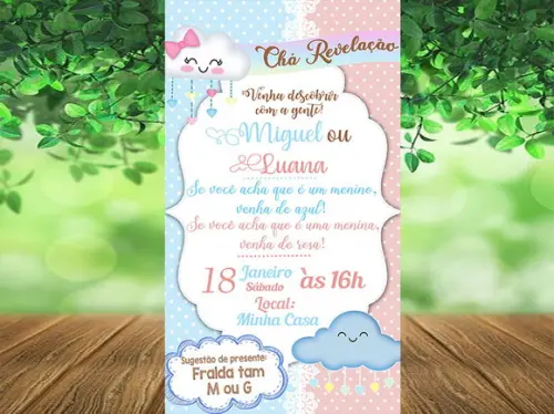 Convite virtual Chá Revelação