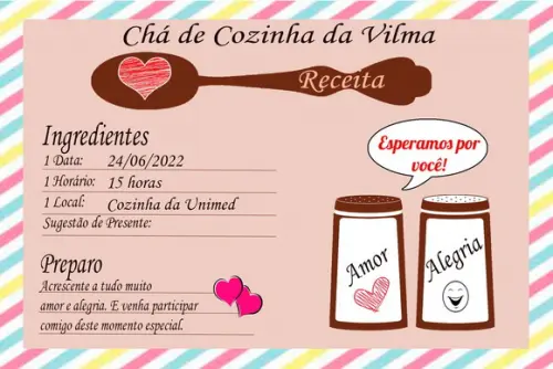 Convite Virtual Chá de Cozinha