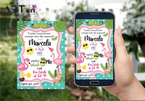Convite Virtual Flamingo