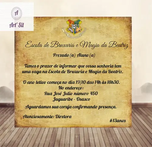 Convite virtual Harry Potter II