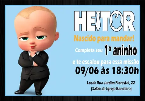 Convite virtual O Poderoso Chefinho