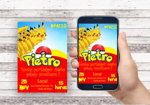 Convite Virtual Pikachu