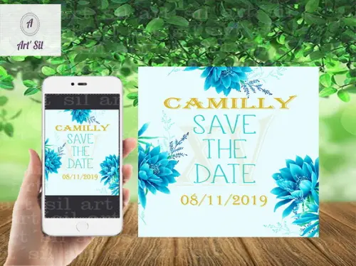 Convite virtual Save The Date - Tiffany II