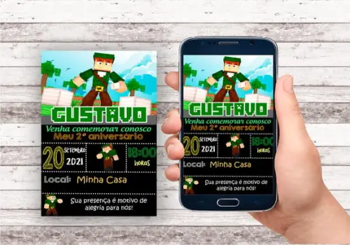 Convite Virtual- Robin Hood/ Minecraft