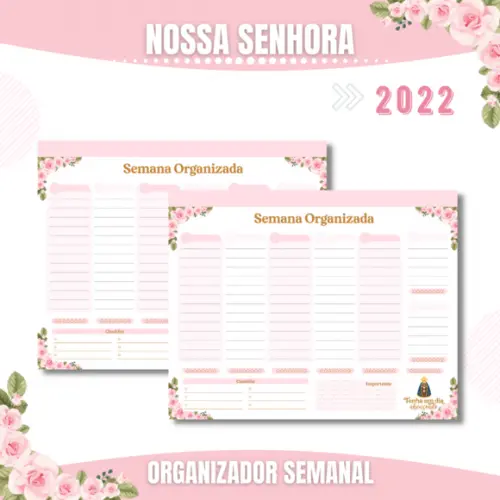Desk Planner Planejamento Semanal - Nossa Senhora