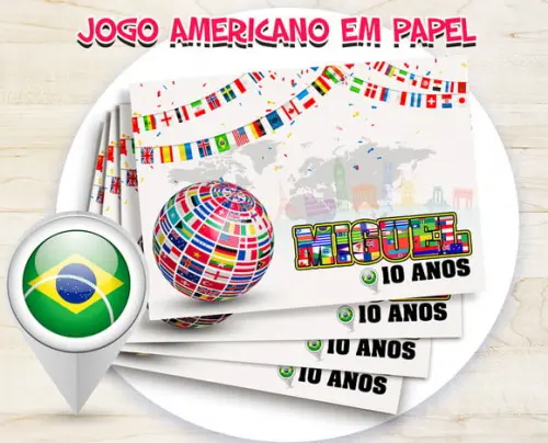 Jogo Americano - Bandeiras e Paises (papel)