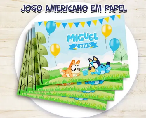 Jogo Americano - Bluey e Bingo (papel)