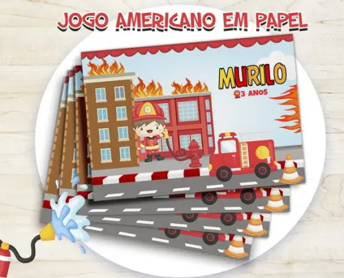 Jogo Americano - Bombeiros (papel)