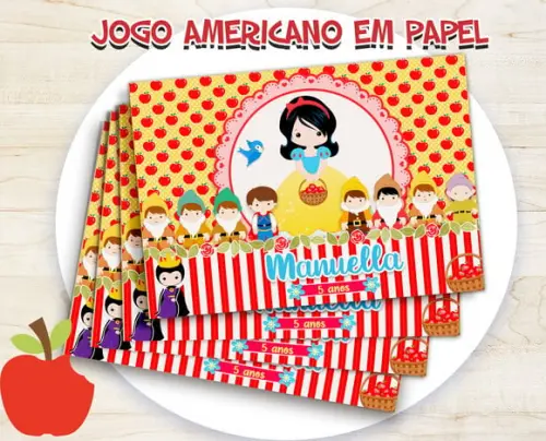 Jogo Americano - Branca de Neve (papel)