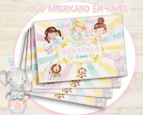 Jogo Americano - Circo Rosa (papel)