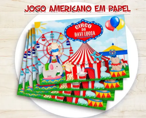 Jogo Americano - Circo Animais (papel)