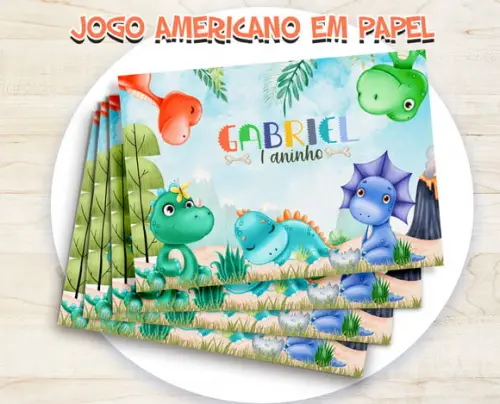 Jogo Americano - Dino Cute (papel)