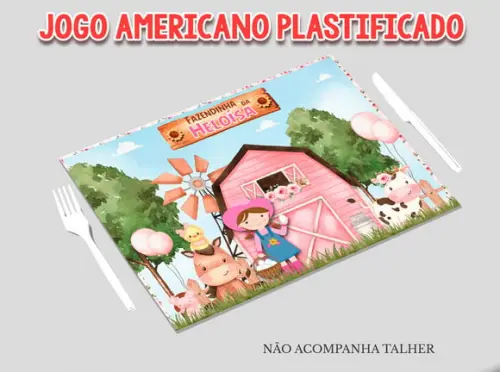 Jogo Americano - Fazendinha Menina (papel)