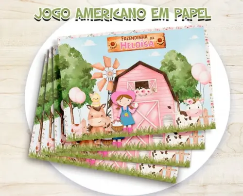 Jogo Americano - Fazendinha Menina (papel)