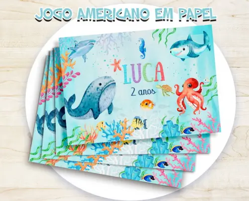 Jogo Americano - Fundo do Mar (papel)