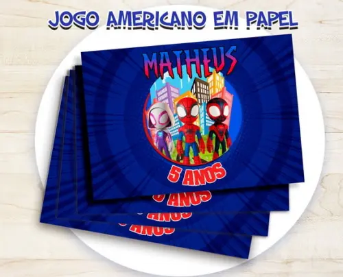 Jogo Americano - Homem Aranha Spidey (papel)