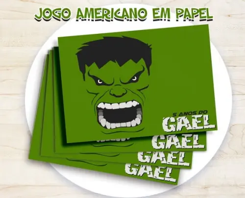 Jogo Americano - Hulk (papel)