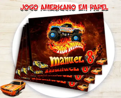 Jogo Americano - Hot Wheels (papel)
