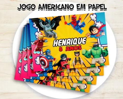 Jogo Americano - Lego Super Herois (papel)