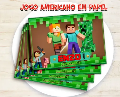 Jogo Americano - Minecraft (papel)