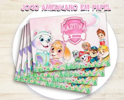 Jogo Americano - Patrulha Canina Menina (papel)