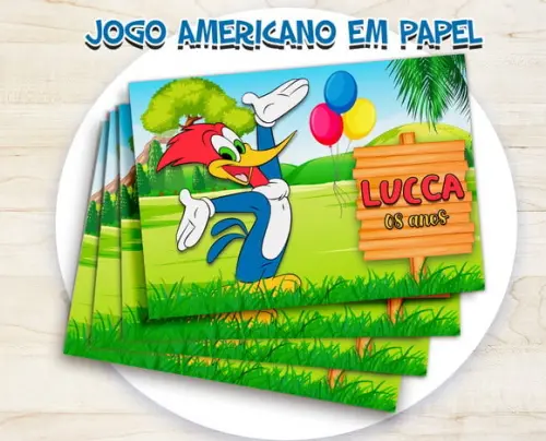 Jogo Americano - Pica Pau (papel)
