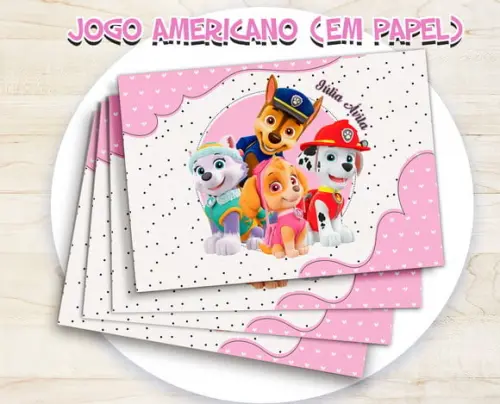 Jogo Americano - Patrulha Canina Menina (papel)