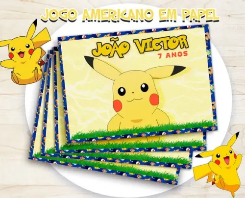 Jogo Americano - Pikachu (papel)