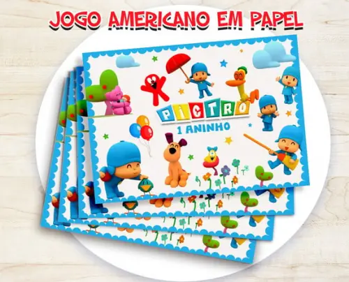 Jogo Americano - Pocoyo (papel)
