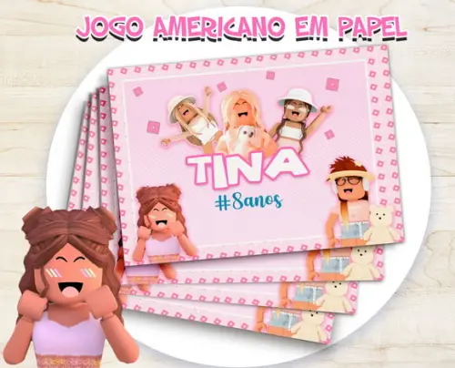 Jogo Americano - Roblox Menina (papel)