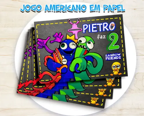 Jogo Americano - Rainbow Friends (papel)