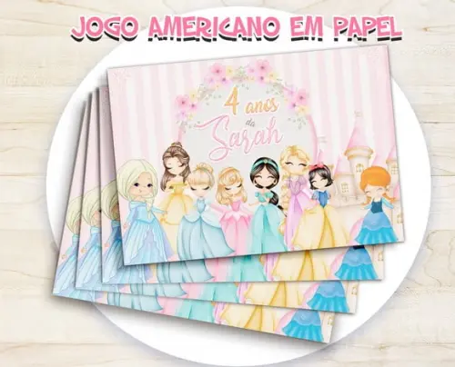 Jogo Americano - Princesas Disney Cute (papel)