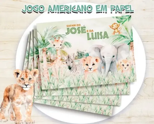 Jogo Americano - Safari Baby Realista (papel)