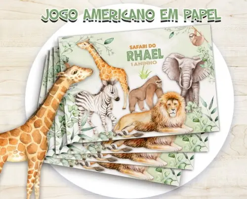 Jogo Americano - Safari Realista (papel)