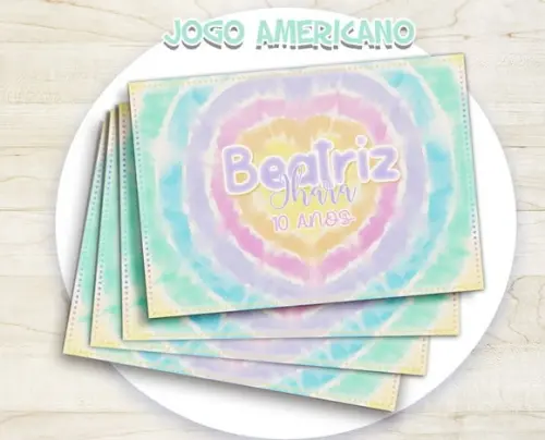 Jogo Americano - Tie Dye Candy Color (papel)