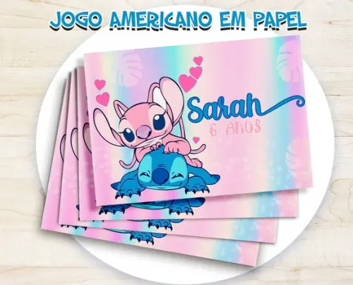 Jogo Americano - Stitch e Angel (papel)