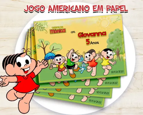Jogo Americano - Turma da Mônica (papel)