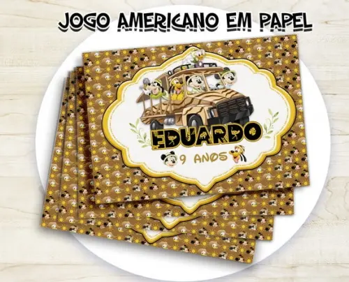 Jogo Americano - Turma do Mickey Safari (papel)